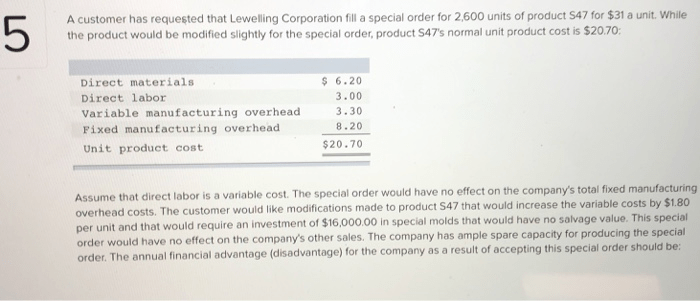 Unit per variable lusk produces sells corporation selling units month each price