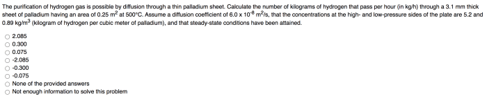 The purification of hydrogen gas is possible by diffusion